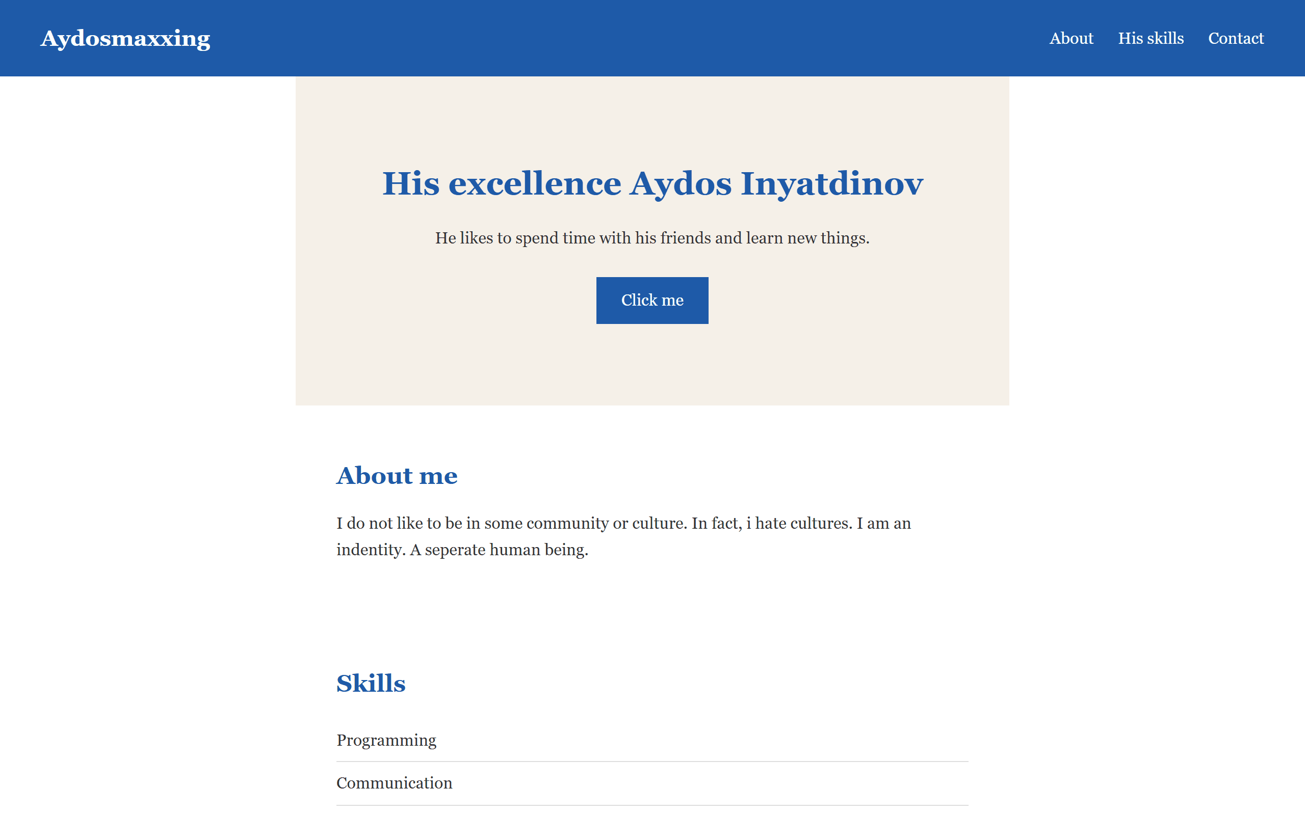 landing page screenshot
